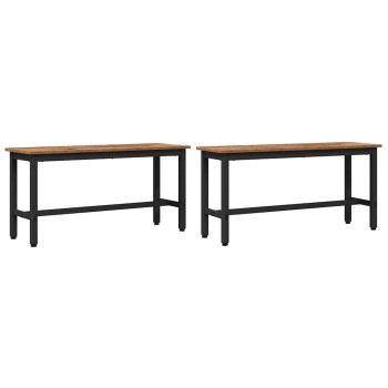 Étkező pad 2 pcs öreg fa 100 x 32,5 x 48,5 cm