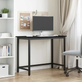 Asztal fekete tölgy 80 x 50 x 76,5 cm műszaki fa és acél Asztal fekete tölgy 80 x 50 x 76,5 cm műszaki fa és acél