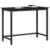 Asztal fekete tölgy 80 x 50 x 76,5 cm műszaki fa és acél Asztal fekete tölgy 80 x 50 x 76,5 cm műszaki fa és acél