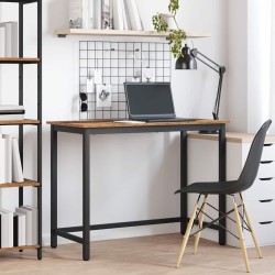 Asztal kerékkel öreg fa 80 x 50 x 76,5 cm műszaki fa és acél