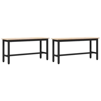 Étkező padok 2 pcs természetes 100 x 32,5 x 49 cm tömör fenyőfa