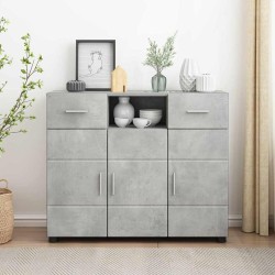 Széf fiókkal tárolóval beton szürke 88.5 x 30.5 x 73 cm faanyag