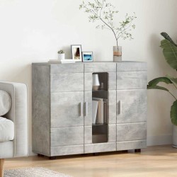 Széf polcokkal ajtóval beton szürke 55.5 x 29 x 100 cm faanyag