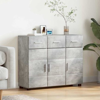 Széf polcokkal florin beton szürke 88,5 x 30,5 x 73 cm faanyag