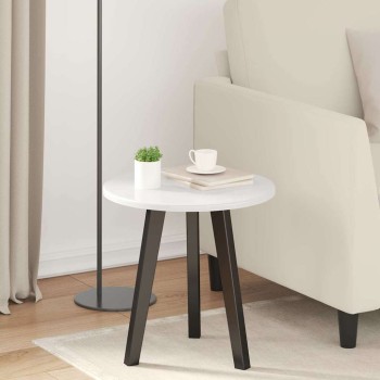Asztallap magasfényű fehér ø 40 x 1,5 cm faanyag