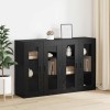Fali szekrények 2 pcs musta tammi 69,5 x 34 x 90 cm faanyag