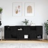 Széf 3 pcs fekete tölgy 60 x 35 x 70 cm
