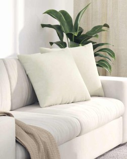 Kanapé párnák 2 pcs krém 50 x 50 cm bársonyos szövet