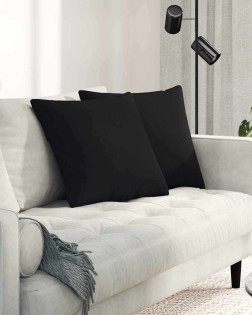 Kanapé párnák 2 pcs fekete 50 x 50 cm szövet
