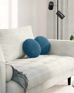 Ülőpárnák 2 pcs kék ø30 x 13 cm bársony