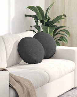 Ülőpárnák 2 pcs sötétszürke ø 40 cm bársonyos szövet
