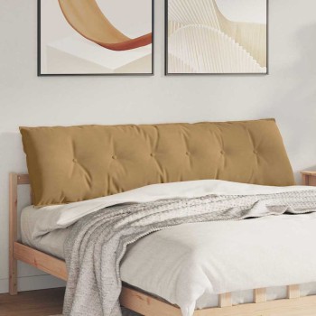 Hátpárna barna 180 x 50 cm bársonyos szövet