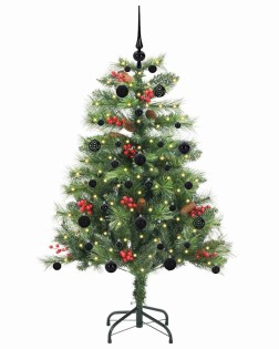Mű karácsonyfa led -es lámpákkal zöld 150 cm pvc és fém
