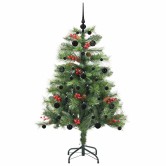 Mű karácsonyfa led -es lámpákkal zöld 150 cm pvc és fém Mű karácsonyfa led -es lámpákkal zöld 150 cm pvc és fém