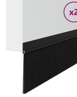 Öntapadó ajtó kefe tömítések 2 pcs fekete 100 cm