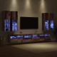 Tv falit kabinet szett led -es lámpákkal 7 pcs öreg fa faanyag