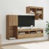 Tv fali egységek led -es lámpákkal 6 pcs artisan tölgy faanyag