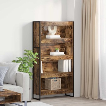 Könyvespolc 2 pcs füstös tölgy 80 x 30 x 155 cm faanyag