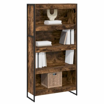 Könyvespolc 2 pcs füstös tölgy 80 x 30 x 155 cm faanyag