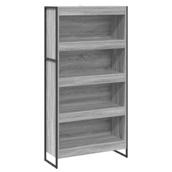 Könyvespolc 2 pcs szürke sonoma 80 x 30 x 155 cm faanyag