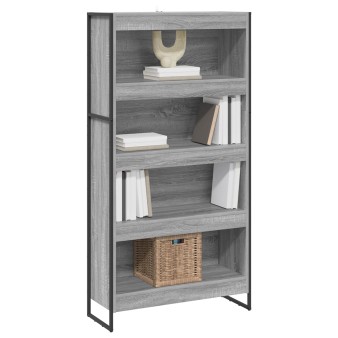 Könyvespolc 2 pcs szürke sonoma 80 x 30 x 155 cm faanyag
