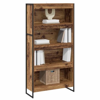 Könyvespolc 2 pcs öreg fa 80 x 30 x 155 cm faanyag