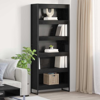 Könyvespolc 2 pcs fekete tölgy 80 x 30 x 189,5 cm faanyag