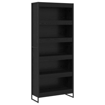 Könyvespolc 2 pcs fekete tölgy 80 x 30 x 189,5 cm faanyag
