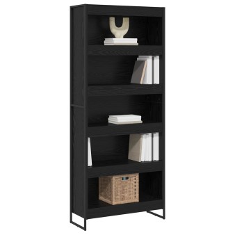 Könyvespolc 2 pcs fekete tölgy 80 x 30 x 189,5 cm faanyag