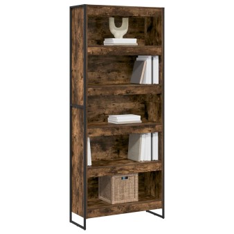Könyvespolc 2 pcs füstös tölgy 80 x 30 x 189,5 cm faanyag