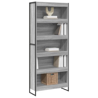 Könyvespolc 2 pcs szürke sonoma 80 x 30 x 189,5 cm faanyag