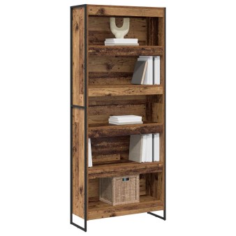 Könyvespolc 2 pcs öreg fa 80 x 30 x 189,5 cm faanyag