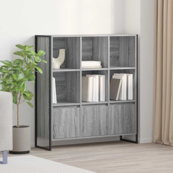 Könyvespolc 2 pcs szürke sonoma 99,5 x 30 x 108 cm faanyag