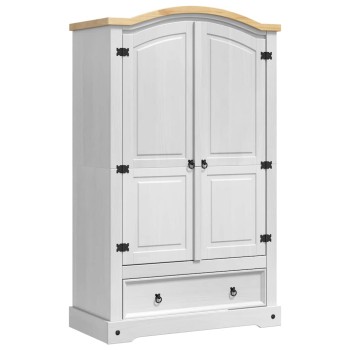 Ruhásszekrény corona fehér 101 x 52 x 170 cm tömör fenyőfa