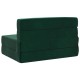 Hajtogatható kanapéágy sötétzöld 190 x 100 x 15 cm bársony