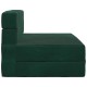 Hajtogatható kanapéágy sötétzöld 190 x 100 x 15 cm bársony