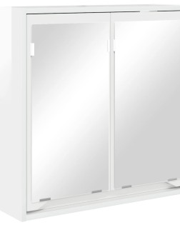 Fürdőszobai tükörszekrény magas fényű fehér 60 x 20 x 60 cm