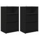 Éjjeliszekrények fiókkal 2 pcs fekete 40 x 30 x 467 cm faanyag