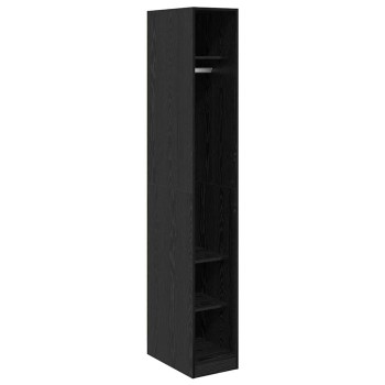 Ruhásszekrény polcokkal fekete tölgy 50 x 30 x 200 cm faanyag