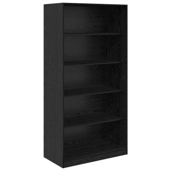 Ruhásszekrény polcokkal fekete tölgy 100 x 50 x 200 cm faanyag