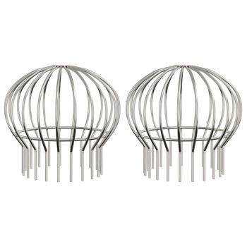 Cseppentő levélvédő 2 pcs ezüst 200 mm rozsdamentes acél