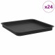 Négyzetes virágtálca 24 pcs fekete 36 x 36 x 2.5 cm műanyag
