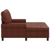 Párás fotel párnával fényes barna 91 x 157 x 91 cm műbőr