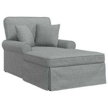 Fotel loungba szoknyával párnával 3 pcs világosszürke szövet