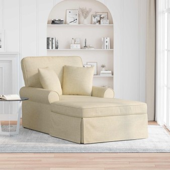 Fotel loungba szoknyával párnával párnával 3 pcs krém szövet