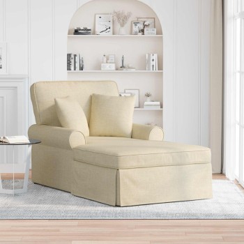Fotel loungba szoknyával párnával párnával 3 pcs krém szövet