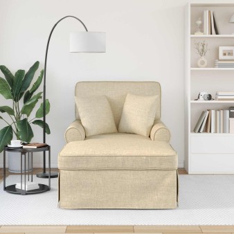 Fotel loungba szoknyával párnával párnával 3 pcs krém szövet