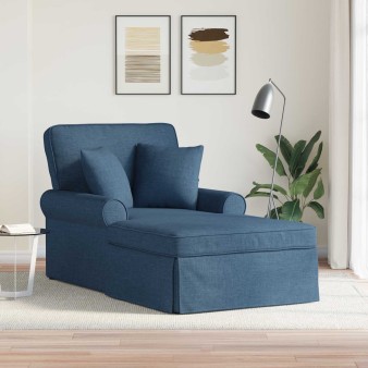 Fotel loungba szoknyával párnával párnával 3 pcs kék szövet