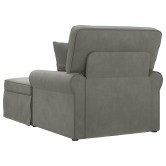 Fotel loungba szoknyával 3 pcs világosszürke bársonyos szövet Fotel loungba szoknyával 3 pcs világosszürke bársonyos szövet