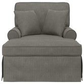 Fotel loungba szoknyával 3 pcs világosszürke bársonyos szövet Fotel loungba szoknyával 3 pcs világosszürke bársonyos szövet